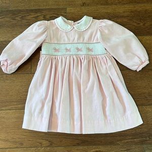 24 month girls pink smocked dress